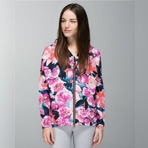 Lululemon Athletica Floral Jacket - Pink and Black